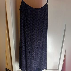 Skylar+Madison Navy Blue Tie Open Back Floral Lace Mini Dress Size M